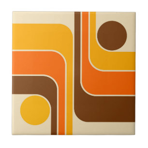 Azulejo Diseño geométrico a rayas estilo retro MCM años 70