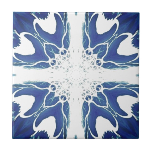 Azulejo Diseño geométrico azul marino  (Frente)