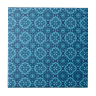 Azulejo Diseño geométrico azul y blanco T011