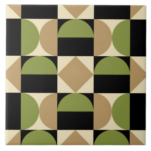 Azulejo Diseño geométrico de estilo retro de los años 70