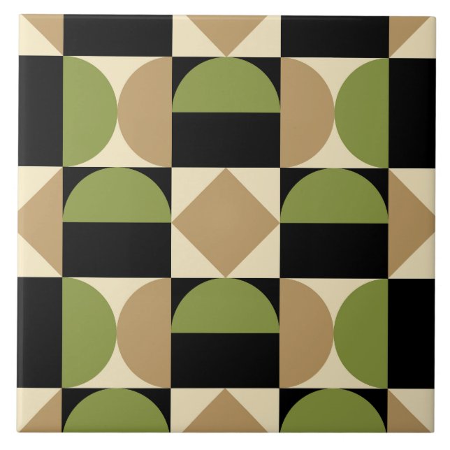 Azulejo Diseño geométrico de estilo retro de los años 70 (Frente)