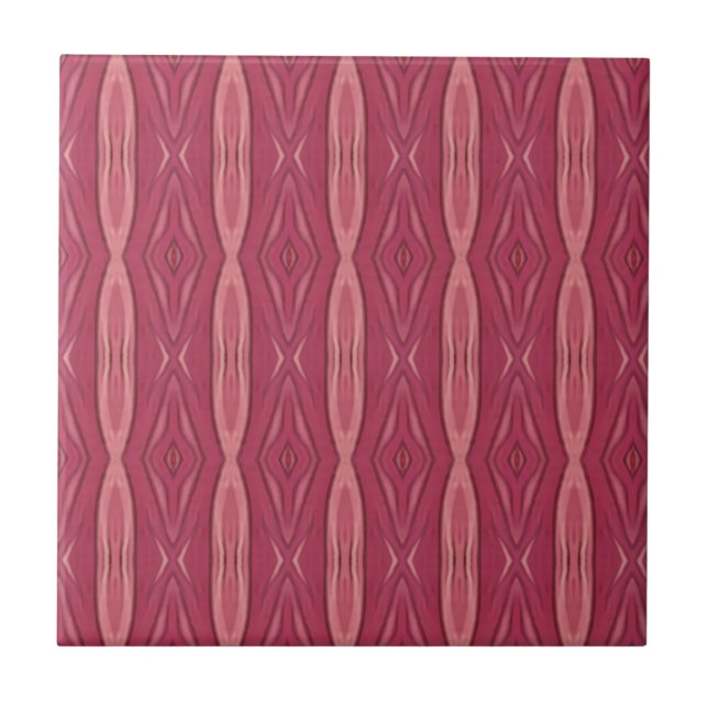 Azulejo Diseño geométrico de fucsia rosa (Frente)