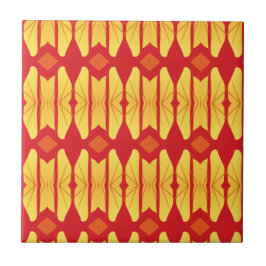 Azulejo diseño geométrico de llama dorada naranja