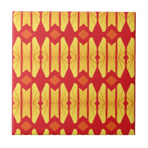 Azulejo diseño geométrico de llama dorada naranja