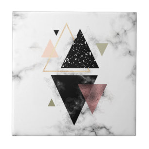 Azulejo Diseño geométrico de mármol metalizado