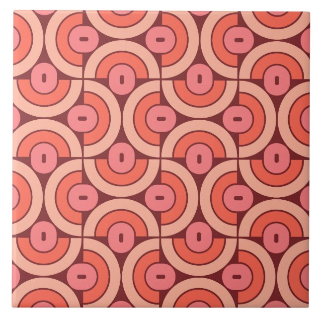 Azulejo Diseño geométrico estilo retro Mod 1970 (Frente)