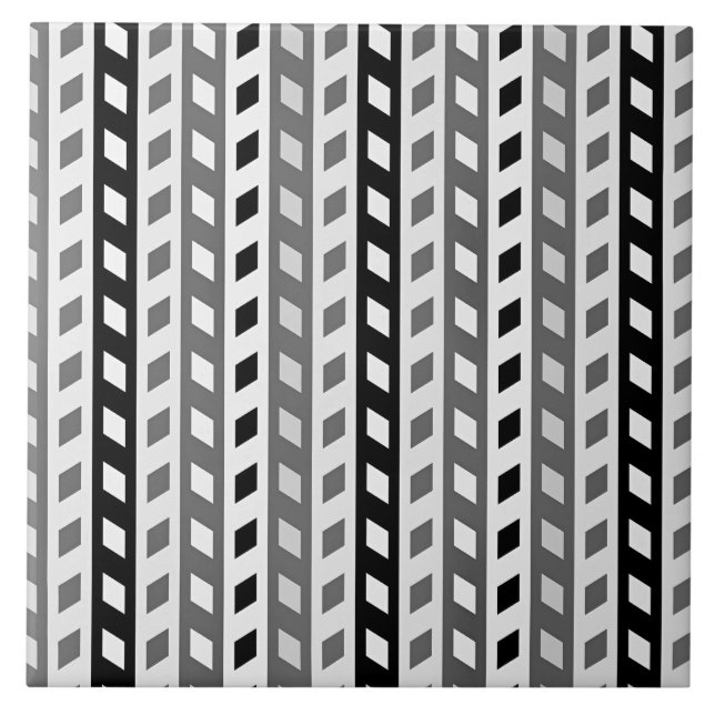 Azulejo Diseño geométrico, gris, negro, blanco, (Frente)