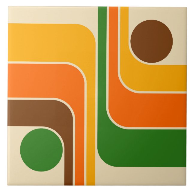 Azulejo Diseño geométrico moderno de mediados de siglo (Frente)