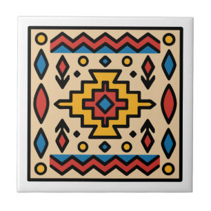Azulejo Diseño geométrico nativo americano del suroeste