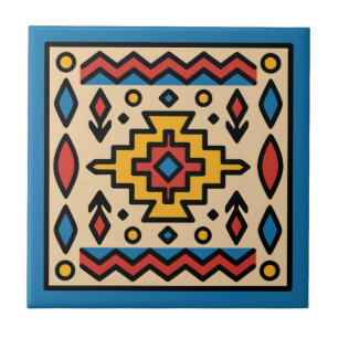 Azulejo Diseño geométrico nativo americano del suroeste