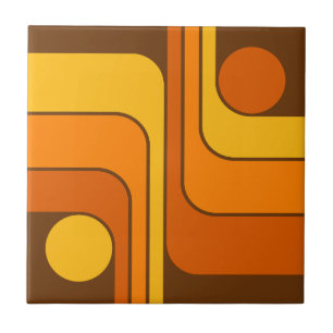 Azulejo Diseño Geométrico Retro de Estilo MCM Años 70