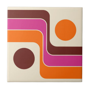Azulejo Diseño geométrico retro de estilo Mod 1970