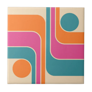Azulejo Diseño Geométrico Retro Mod