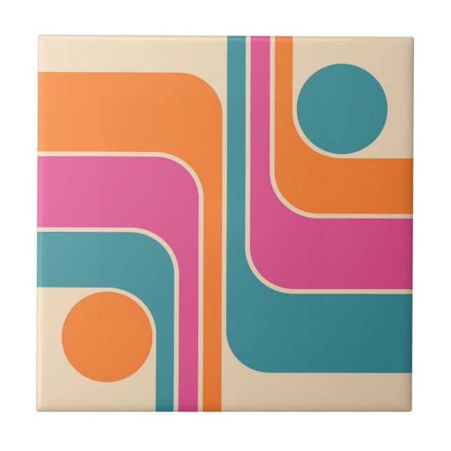 Azulejo Diseño Geométrico Retro Mod (Frente)