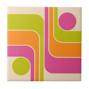 Azulejo Diseño Geométrico Retro Mod