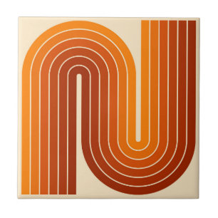 Azulejo Diseño geométrico retro vintage de los 70