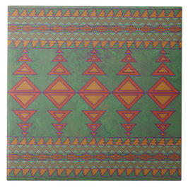 Azulejo Diseño geométrico verde de artemisa del suroeste