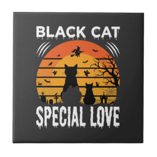 Azulejo Diseño Gótico de Amor Especial de Halloween de Gat
