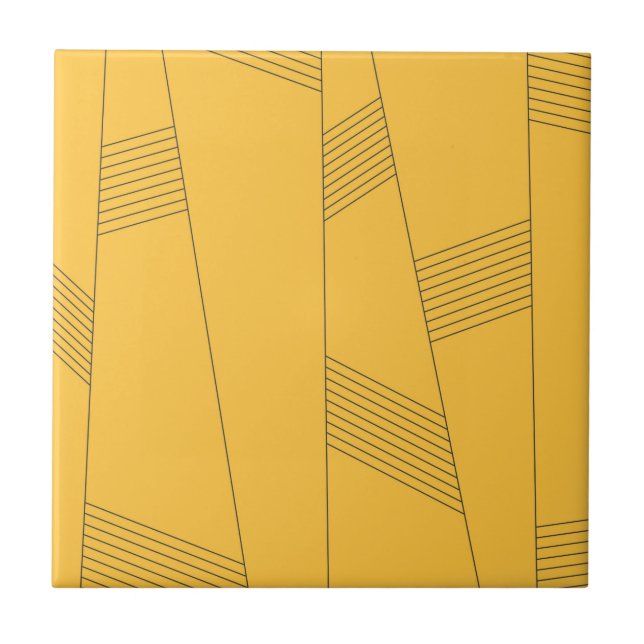 Azulejo Diseño gráfico abstracto simple, amarillo y modern (Frente)