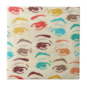 Azulejo Diseño gráfico de los ojos enrrollados