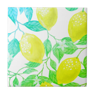 Azulejo Diseño hermoso limón acuarela