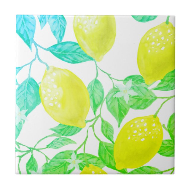 Azulejo Diseño hermoso limón acuarela (Frente)