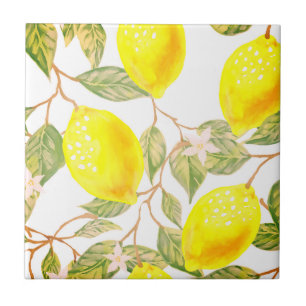 Azulejo Diseño hermoso limón acuarela