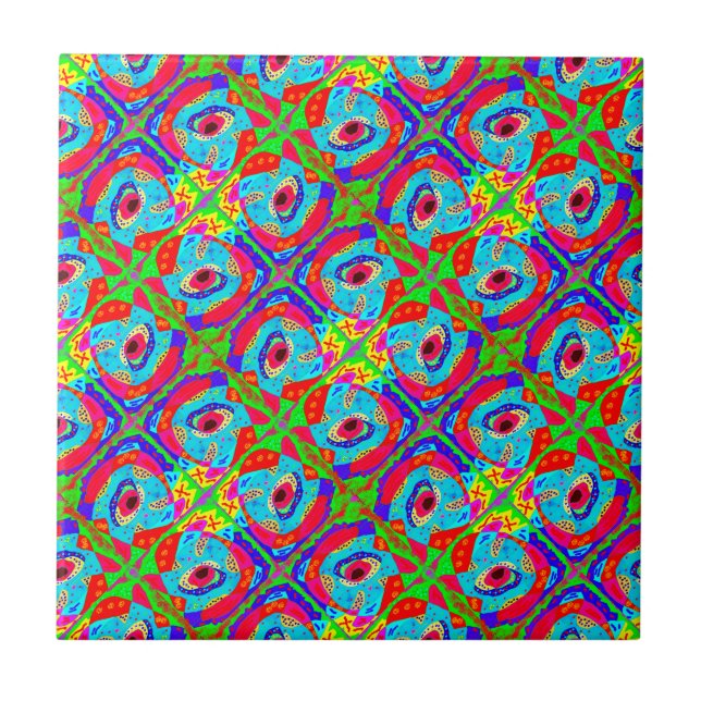 Azulejo Diseño inspirado en el arte tribal Aborigen (Frente)