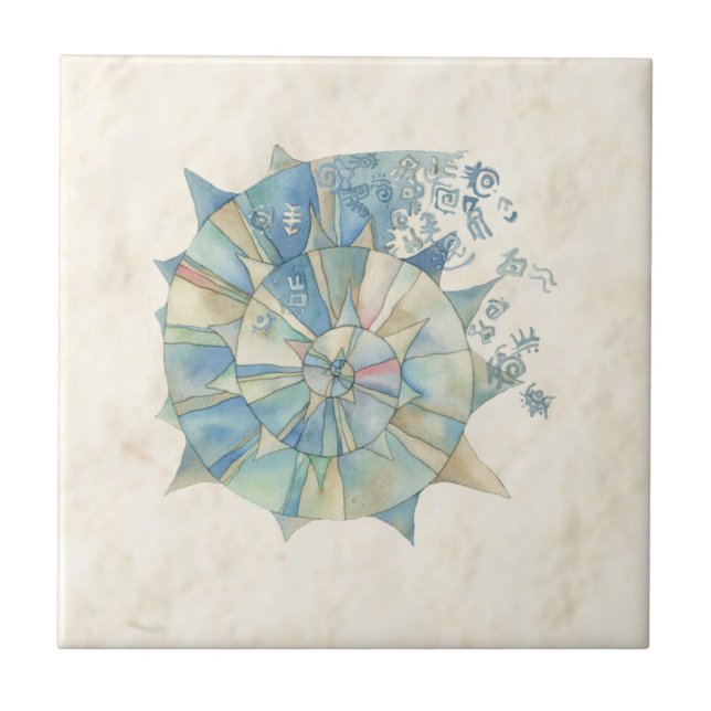 Azulejo Diseño marino Fondo de la cubeta con cubierta mari (Frente)