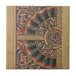 Azulejo Diseño medieval céltico el en semi-círculo