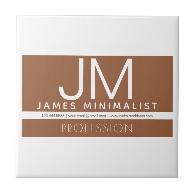 Azulejo Diseño minimalista profesional moderno | Marrón y  (Frente)