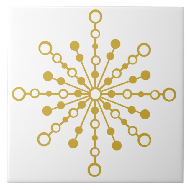 Azulejo Diseño moderno retro-atómico de mediados del siglo (Frente)