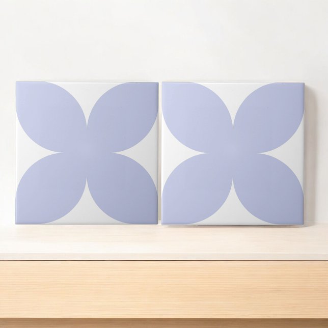 Azulejo Diseño moderno Retro Blue Floral Petal Mid Century (Subido por el creador)