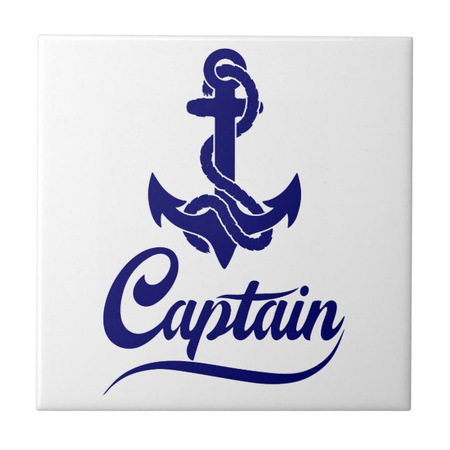 Azulejo Diseño Náutico Ancla Barco de Vela Capitán (Frente)