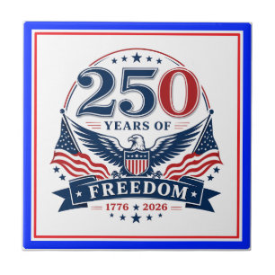 Azulejo Diseño Patriótico de Águila de USA 250 Años de Lib