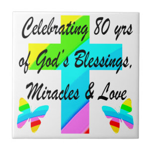 AZULEJO DISEÑO RELIGIOSO PERSONALIZADO 80º CUMPLEAÑOS