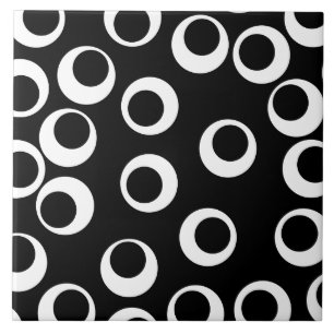 Azulejo Diseño retro blanco y negro de moda