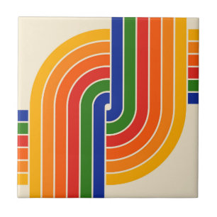 Azulejo Diseño retro geométrico de los años 70
