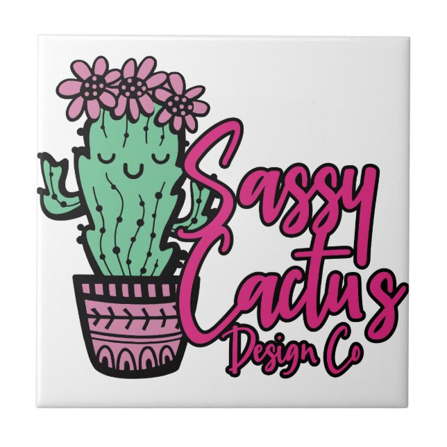 Azulejo DISEÑO SASSY CACTUS GO [logotipo 1] (Frente)