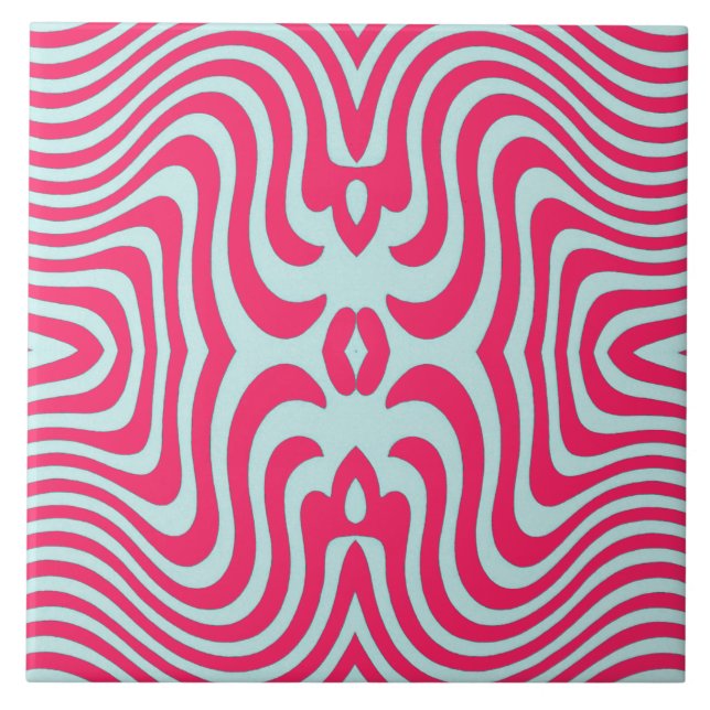 Azulejo Diseño simétrico ondulado vibrante (Frente)
