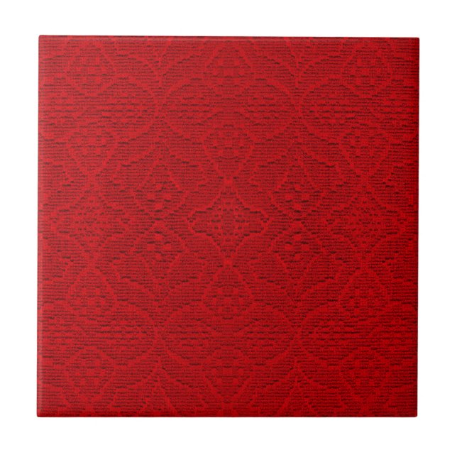 Azulejo Diseño texturizado rojo brillante (Frente)