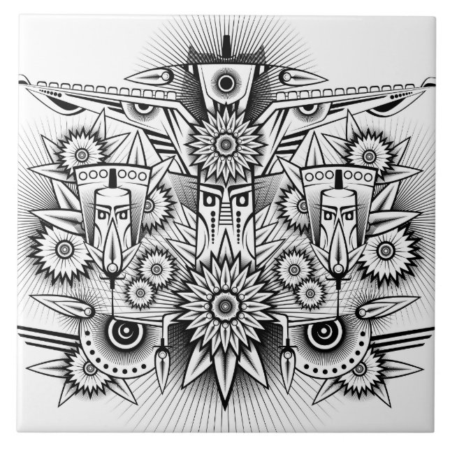 Azulejo Diseño tribal artístico (Frente)