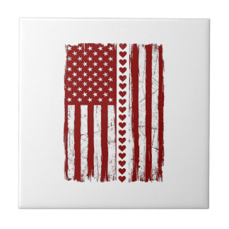 Azulejo Diseño vectorial de bandera americana con franja d