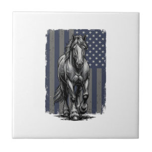 Azulejo diseño vectorial de bandera de caballo de tiro pat