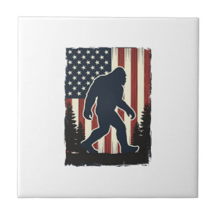 Azulejo diseño vectorial de bosque de bandera americana Bi