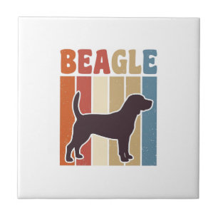 Azulejo Diseño vectorial de franja retro de perro Beagle v