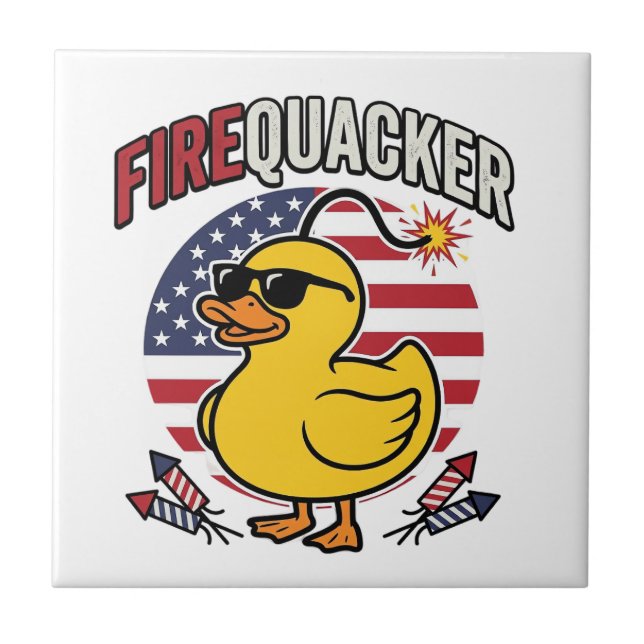Azulejo Diseño vectorial de fuegos artificiales de pato pa (Frente)