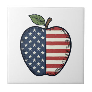 Azulejo Diseño vectorial de grabado vintage de manzana pat