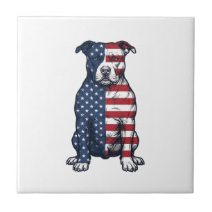 Azulejo Diseño vectorial de grabado vintage de Pit Bull pa