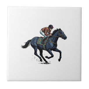 Azulejo Diseño vectorial de jockey de carreras de caballos